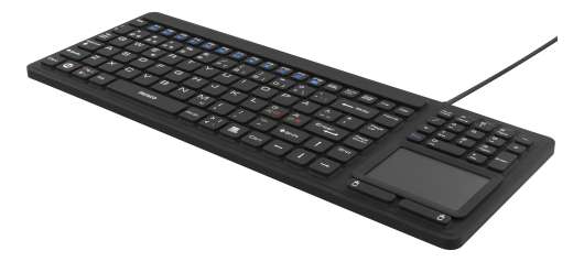 DELTACO tangentbord i silikon med touchpad, IP68, 105 tangenter, svart