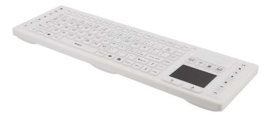 DELTACO trådlösa tangentbord i silikon med touchpad, IP68, vit