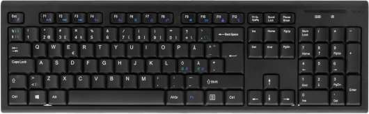 DELTACO trådlöst tangentbord, nordisk layout, USB, 10m, svart