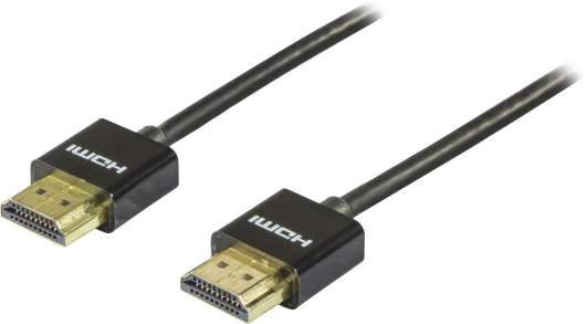 DELTACO tunn HDMI-kabel, 0,5m, svart