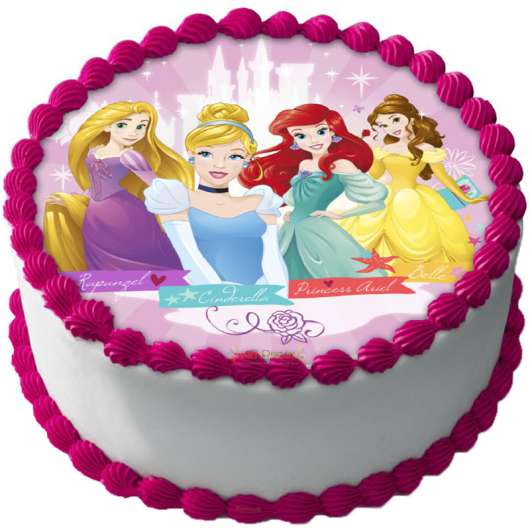 Disney Prinsessor Tårtbild Sockerpasta B