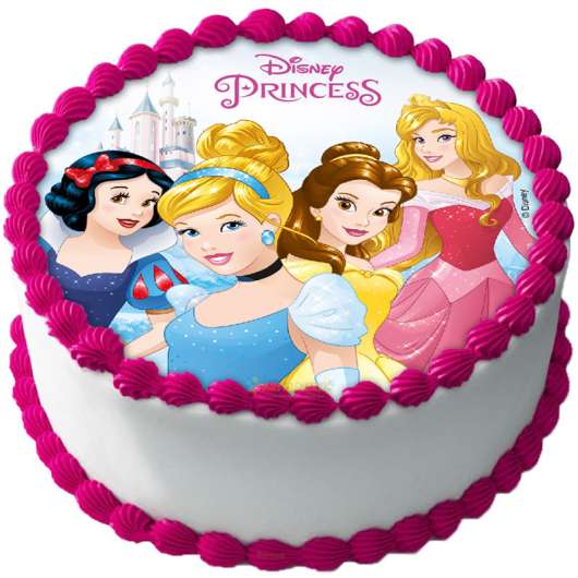 Disney Prinsessor Tårtbild Sockerpasta C