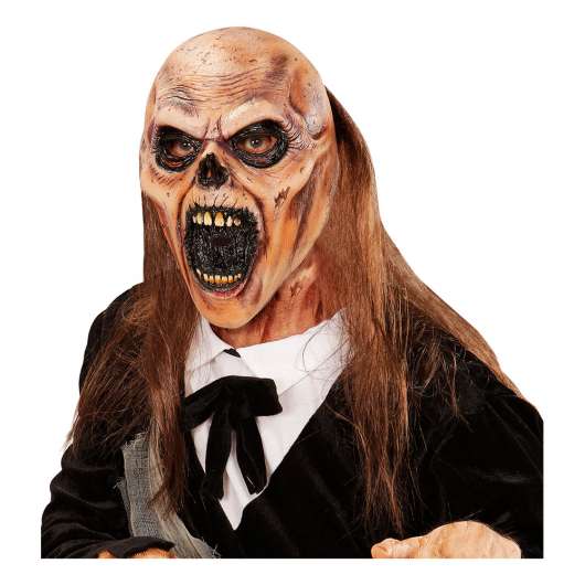 Dödgrävar Zombie Mask med Hår - One size