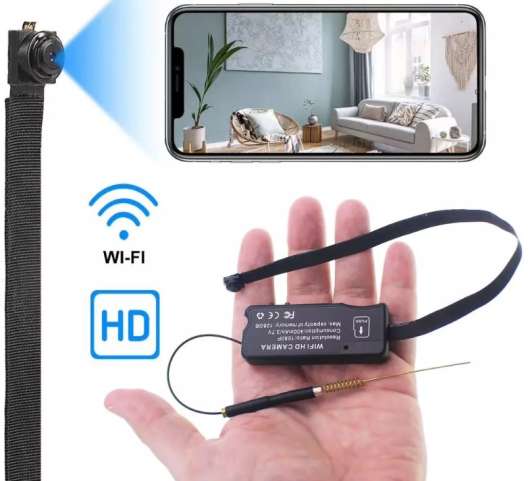 Dold WIFI Övervakningskamera / Spionkamera, 1080p, lång batteritid, 185° vidvinkel, mikrofon, rörelseaktiverad inspelning