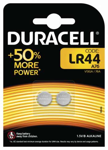 Duracell Electronics LR44 Battery, 2pk