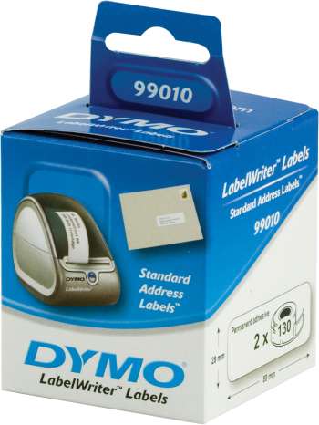 DYMO LabelWriter adressetiketter vita 89x28mm / 2x130st