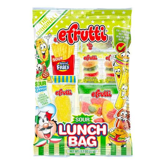 Efrutti Sour Lunch Bag Godispåse - 77 gram