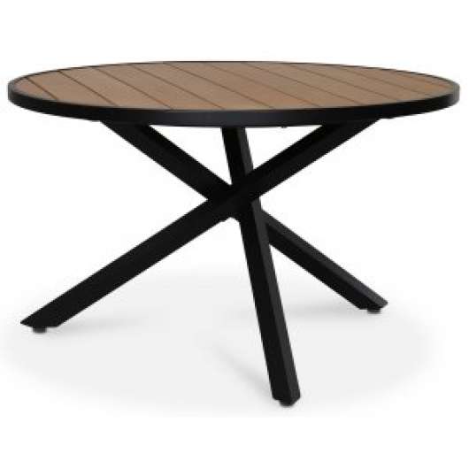 Ekenäs runt matbord Ų120 - Svart/Ek-polywood + Möbelpolish - Utematbord, Utebord, Utemöbler