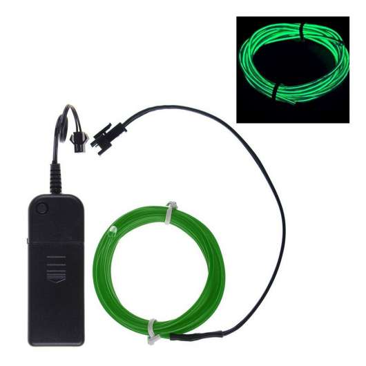 El Wire Batteridriven LED Slinga - Grön