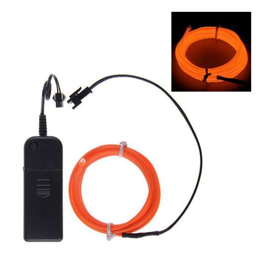 El Wire Batteridriven LED Slinga - Orange