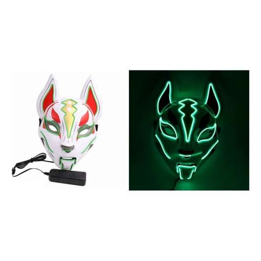 EL Wire Räv LED Mask - Grön