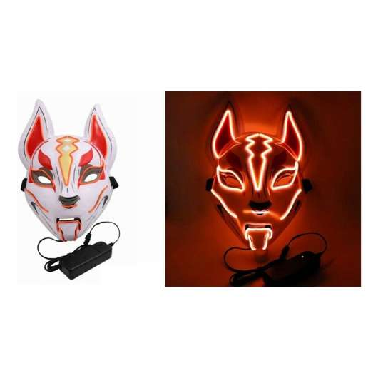 EL Wire Räv LED Mask - Orange