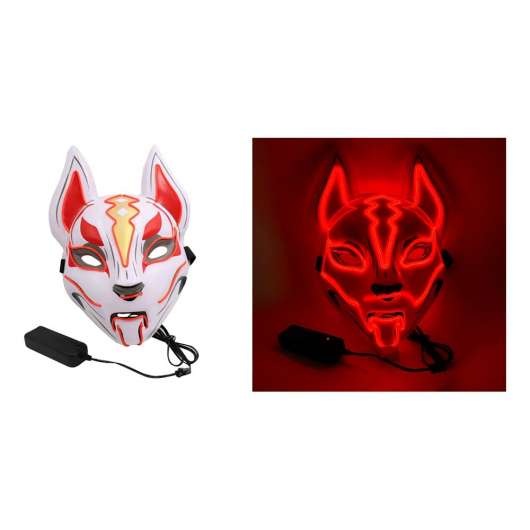 EL Wire Räv LED Mask - Röd