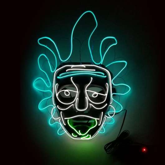 El Wire Rick & Morty LED Mask - One Size