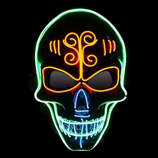 EL Wire Sugar Skull LED Mask - One size