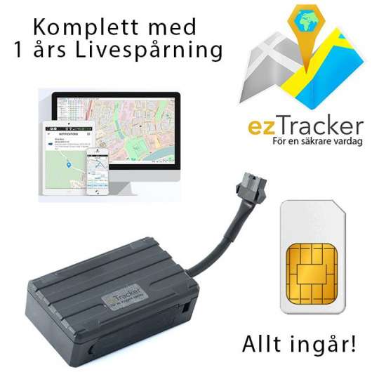 ezTracker GPS Tracker till fordon med 1 års livespårning i EU