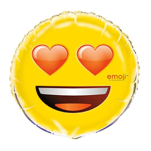 Folieballong Emoji Heart Eyes