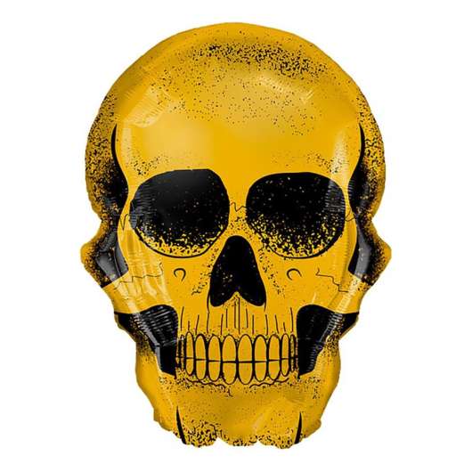 Folieballong Golden Skull Shape