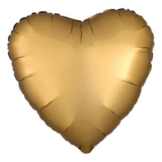 Folieballong Hjärta Silke Guld