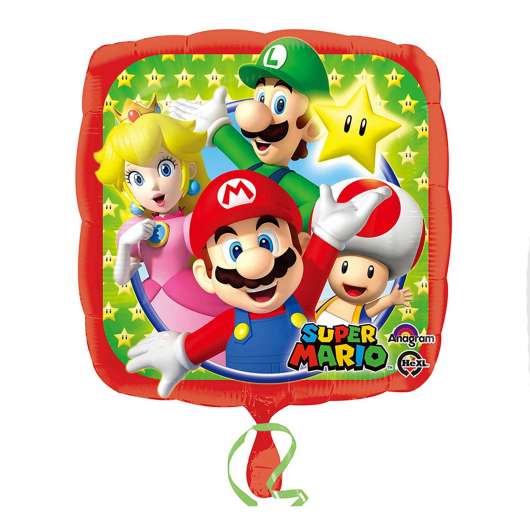 Folieballong Kvadrat Super Mario