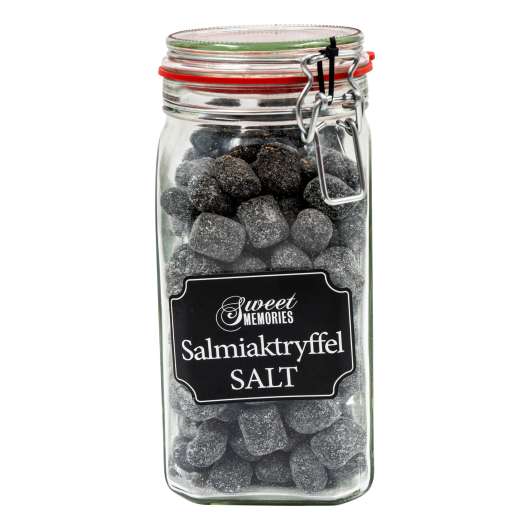 Glasburk med Godis Salt Salmiaktryffel - 1000 gram