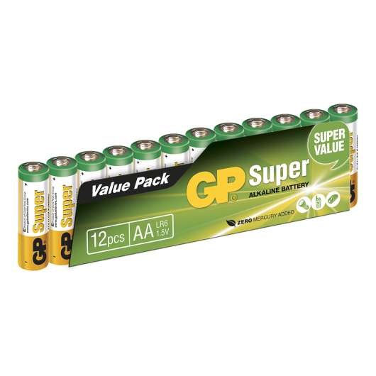 GP Super Alkaline Batterier - 12-pack AA