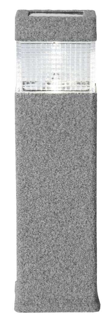 Granit, Solenergi LED sten-gångljus, grå, skymningssensor