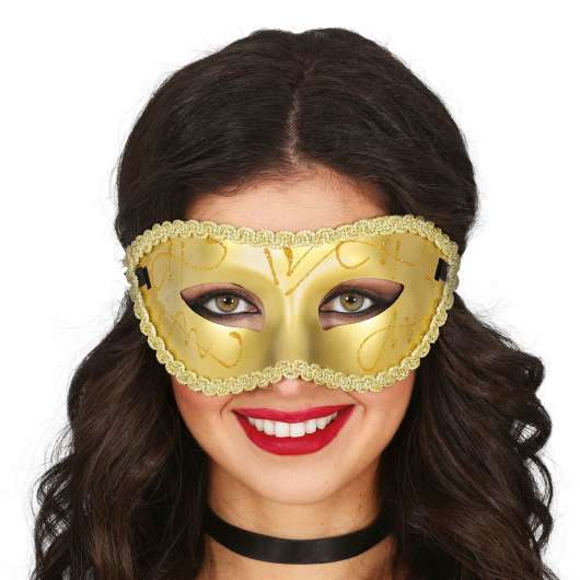 Guldfärgad Ögonmask Glitter - One size