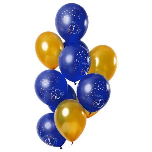 Happy 60th Ballonger Mörkblå & Guld