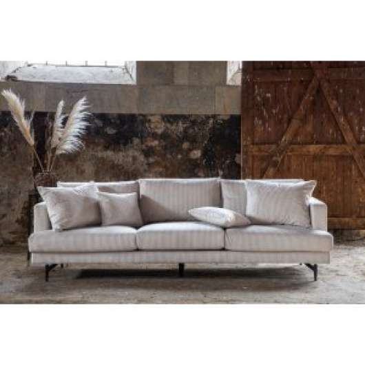 Hedlunda 3-sits soffa XL - Beige manchester + Möbelvårdskit för textilier - 3-sits soffor