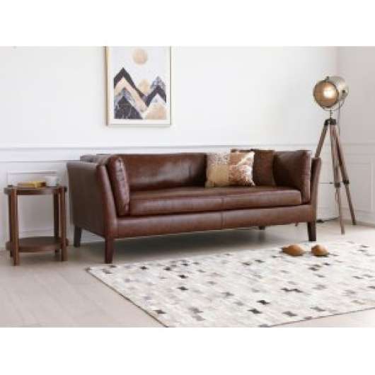 Heritage 3-sits soffa - Brun vintage + Fläckborttagare för möbler - 3-sits soffor