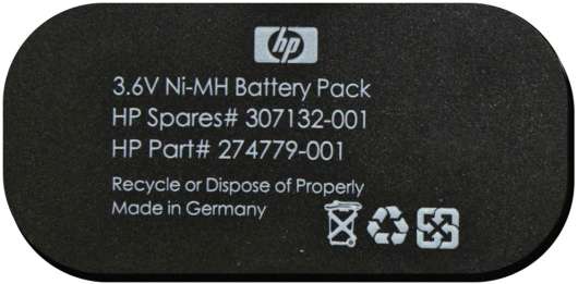 HP 3,6V, 500 mAh, Ni-MH batteripack, svart