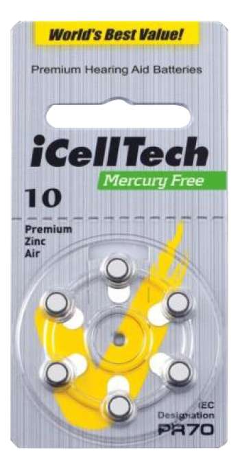 iCellTech 10 PR70 Zinc-Luft knappcellsbatteri
