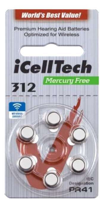 iCellTech 312 PR41 Zinc-Luft knappcellsbatteri