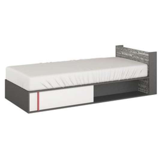 Jacklyn säng med förvaring 90x200 cm /graphite - Högervänd - Barnsängar med förvaring