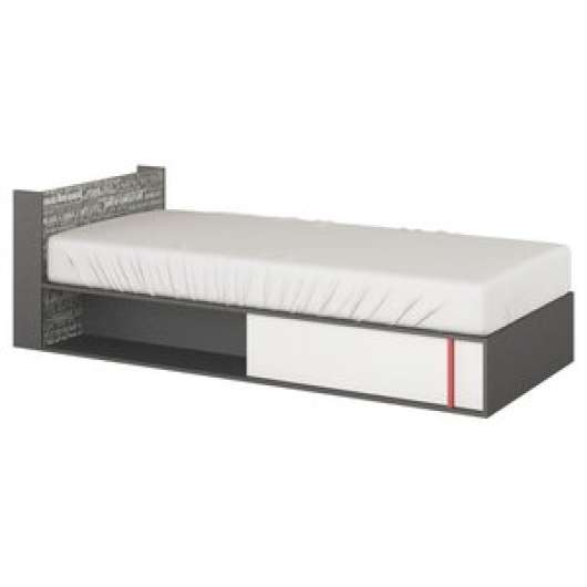 Jacklyn säng med förvaring 90x200 cm /graphite - Vänstervänd - Barnsängar med förvaring