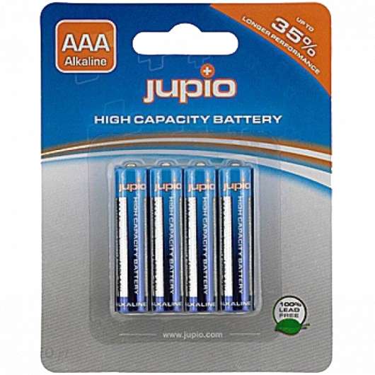 Jupio AAA Alkaliska batterier, LR3, 1,5V, ej laddningsbara, blå