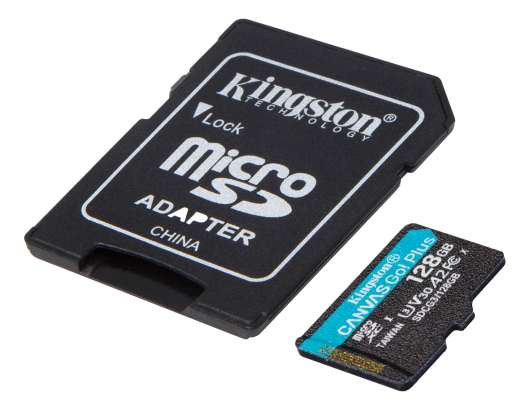 Kingston 128GB microSDXC Canvas Go Plus 170R A2 U3 V30 Card + ADP