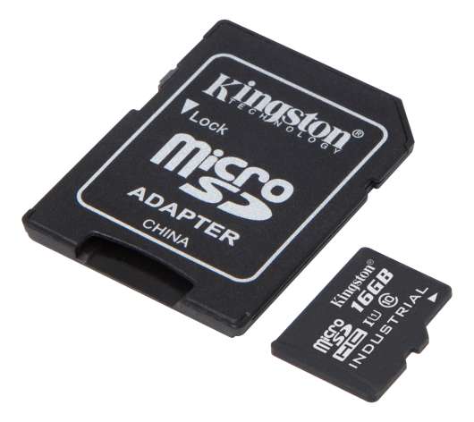 Kingston 16GB microSDHC UHS-I Class 10 Industrial Temp Card + SD Adapt