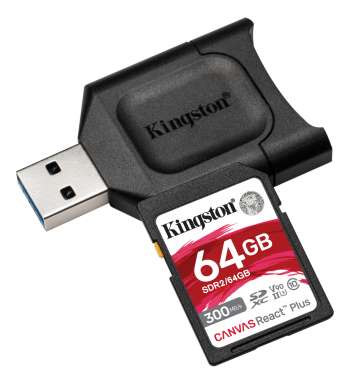 Kingston 64GB SDXC React Plus SDR2 + MLP SD Reader
