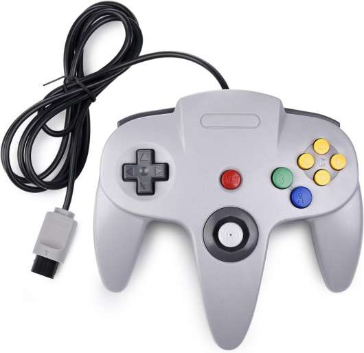 Klassisk Nintendo 64 handkontroller, Originalanslutning - Grå