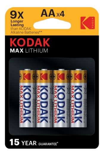 Kodak Max lithium AA battery