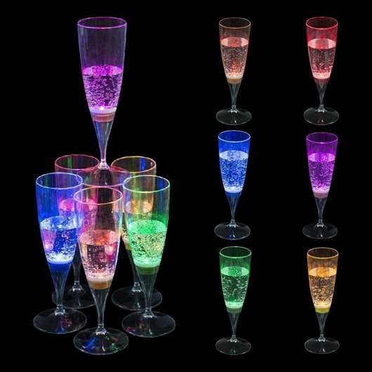 LED Blinkande Champagneglas - 6-pack