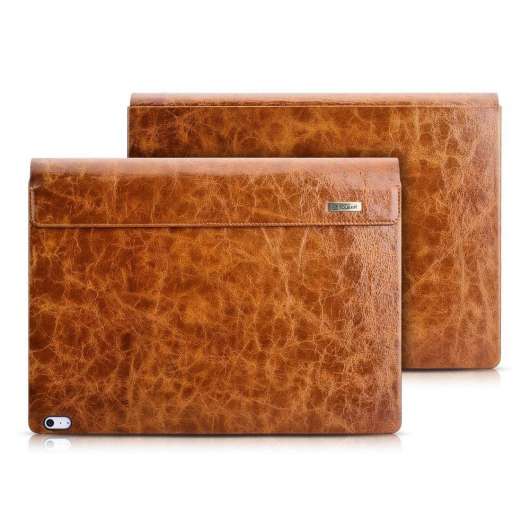 Ljusbrunt läderfodral för Surface Book 2 13,5", magnetfäste, ultratunn
