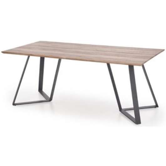 Lykke matbord - Mörkbetsad ek / Svart metall