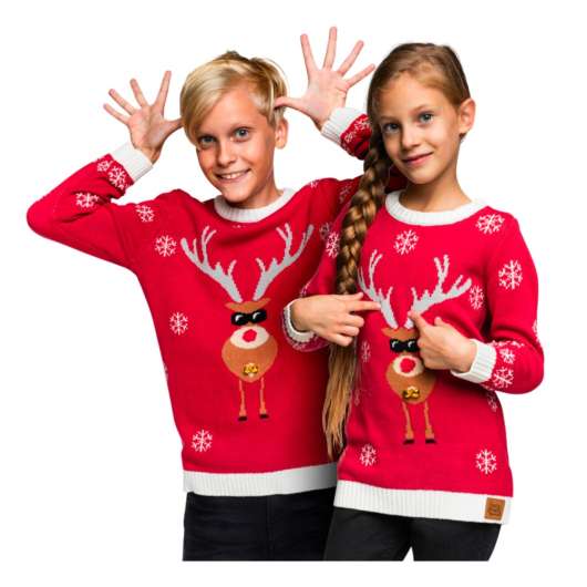 Make It Rein Röd Jultröja för Barn - Small