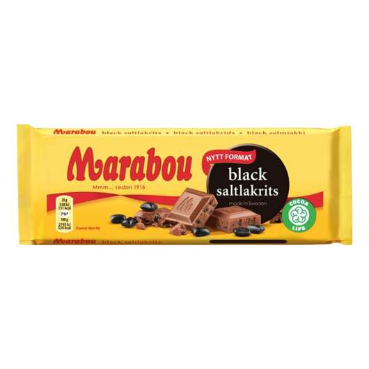 Marabou Black Saltlakrits - 100 gram
