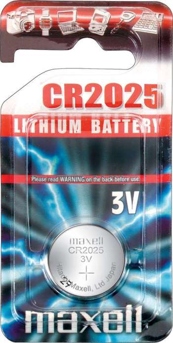 Maxell knappcellsbatteri lithium, 3V, CR2025, 1-pack
