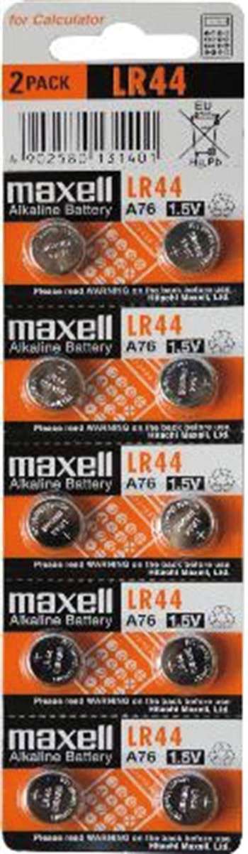 Maxell LR44/AG13 knappcellsbatteri, 10-pack
