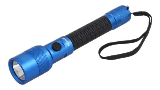 Maxell UV LED-ficklampa, IP44, aluminium, drivs av 2xAA batterier, blå